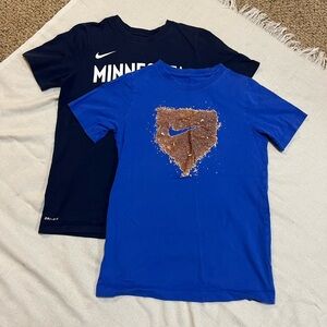 Nike Kids Navy and Royal Blue Tees